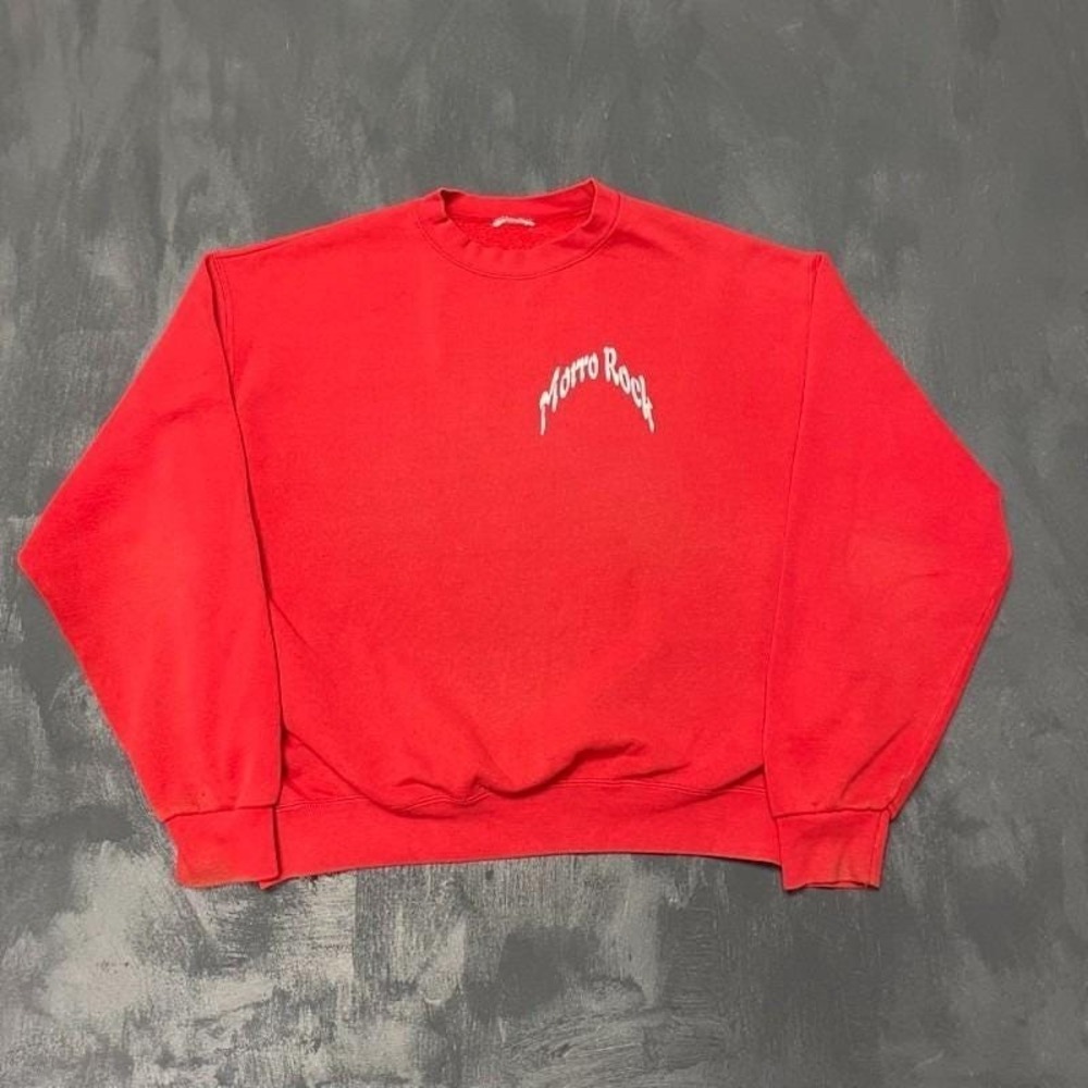 Vintage Morro Rock Pullover Sweatshirt Men Medium Red 1990s Fruit of the Loom